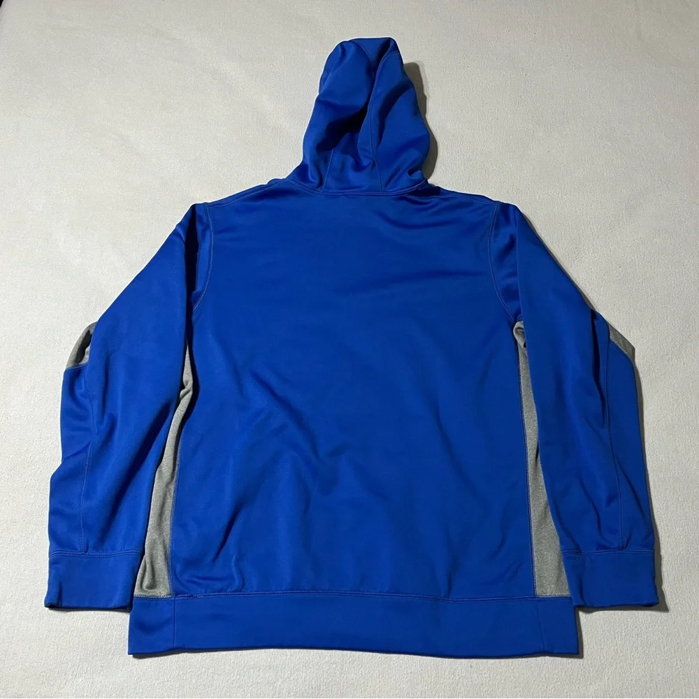 Nike Mens Large KO Knockout Hoodie Blue Gray‎ Sweatshirt Therma Fit Fleece